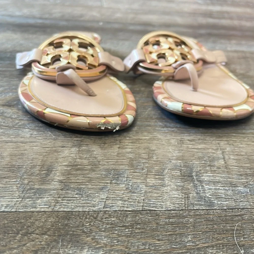 Tory Burch leather logo Miller flip flop Sandals
